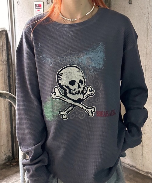 sedacle（セダクル）の「スカルプリントワッフルロンT（Tシャツ