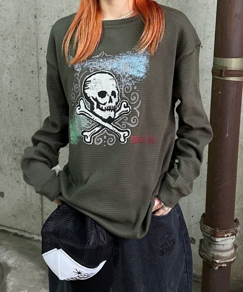sedacle（セダクル）の「スカルプリントワッフルロンT（Tシャツ
