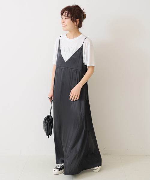 Spick & Span(スピックアンドスパン)の「LIVE AND LET Tシャツ(Tシャツ/カットソー・レディース・チャコールグレー/ホワイト・FREE)」の4枚目の写真