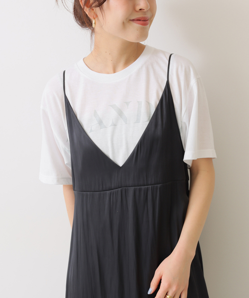 Spick & Span(スピックアンドスパン)の「LIVE AND LET Tシャツ(Tシャツ/カットソー・レディース・チャコールグレー/ホワイト・FREE)」の6枚目の写真