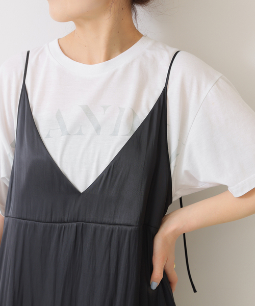Spick & Span(スピックアンドスパン)の「LIVE AND LET Tシャツ(Tシャツ/カットソー・レディース・チャコールグレー/ホワイト・FREE)」の9枚目の写真