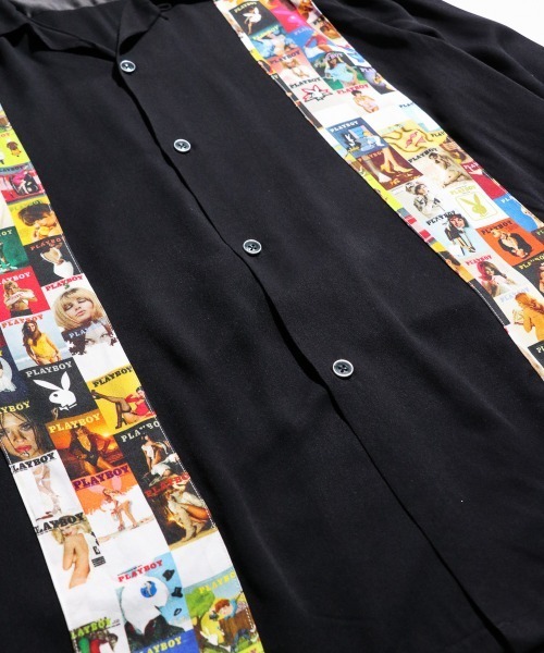 PLAYBOY(プレイボーイ)の「PLAYBOY / プレイボーイ 100 COVER SHIRT レーヨンブロード オープンカラー 総柄シャツ(シャツ/ブラウス・メンズ・ブラック/その他1・MEDIUM/LARGE)」の18枚目の写真