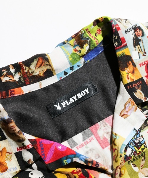 PLAYBOY(プレイボーイ)の「PLAYBOY / プレイボーイ 100 COVER SHIRT レーヨンブロード オープンカラー 総柄シャツ(シャツ/ブラウス・メンズ・ブラック/その他1・MEDIUM/LARGE)」の5枚目の写真