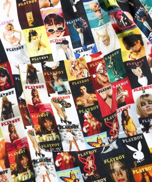 PLAYBOY(プレイボーイ)の「PLAYBOY / プレイボーイ 100 COVER SHIRT レーヨンブロード オープンカラー 総柄シャツ(シャツ/ブラウス・メンズ・ブラック/その他1・MEDIUM/LARGE)」の6枚目の写真