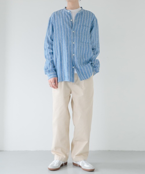 FORK&SPOON（フォークアンドスプーン）の「FORK&SPOON　フレンチリネンロングスリーブシャツ（シャツ/ブラウス・メンズ・ブラック/ストライプ/チェック・4/5）」の15枚目の写真