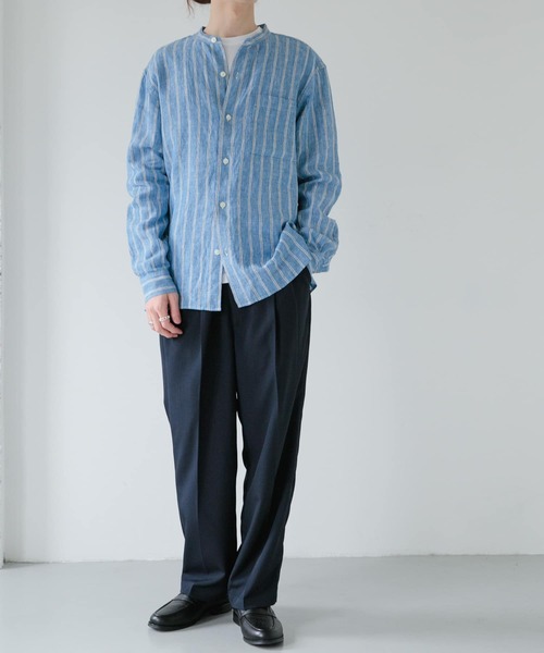 FORK&SPOON（フォークアンドスプーン）の「FORK&SPOON　フレンチリネンロングスリーブシャツ（シャツ/ブラウス・メンズ・ブラック/ストライプ/チェック・4/5）」の16枚目の写真