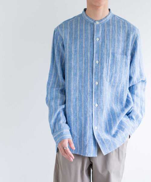 FORK&SPOON（フォークアンドスプーン）の「FORK&SPOON　フレンチリネンロングスリーブシャツ（シャツ/ブラウス・メンズ・ブラック/ストライプ/チェック・4/5）」の17枚目の写真