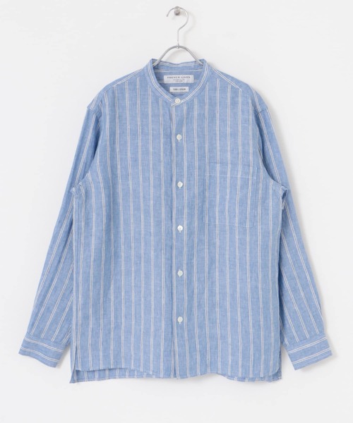 FORK&SPOON（フォークアンドスプーン）の「FORK&SPOON　フレンチリネンロングスリーブシャツ（シャツ/ブラウス・メンズ・ブラック/ストライプ/チェック・4/5）」の5枚目の写真