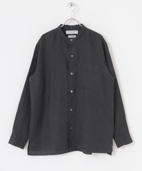 FORK&SPOON（フォークアンドスプーン）の「FORK&SPOON　フレンチリネンロングスリーブシャツ（シャツ/ブラウス・メンズ・ブラック/ストライプ/チェック・4/5）」の6枚目の写真