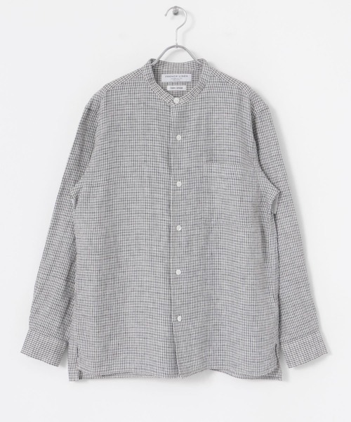FORK&SPOON（フォークアンドスプーン）の「FORK&SPOON　フレンチリネンロングスリーブシャツ（シャツ/ブラウス・メンズ・ブラック/ストライプ/チェック・4/5）」の7枚目の写真