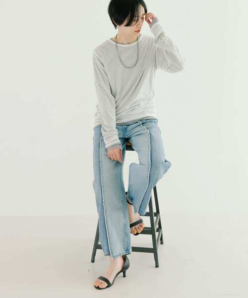 URBAN RESEARCH（アーバンリサーチ）の「レイヤードカットソー（Tシャツ/カットソー・レディース・グレー系その他/イエロー系その他/ホワイト系その他・FREE）」の14枚目の写真