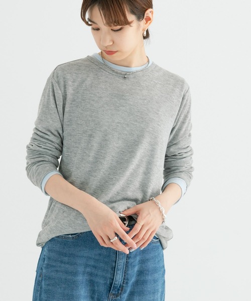 URBAN RESEARCH（アーバンリサーチ）の「レイヤードカットソー（Tシャツ/カットソー・レディース・グレー系その他/イエロー系その他/ホワイト系その他・FREE）」の18枚目の写真