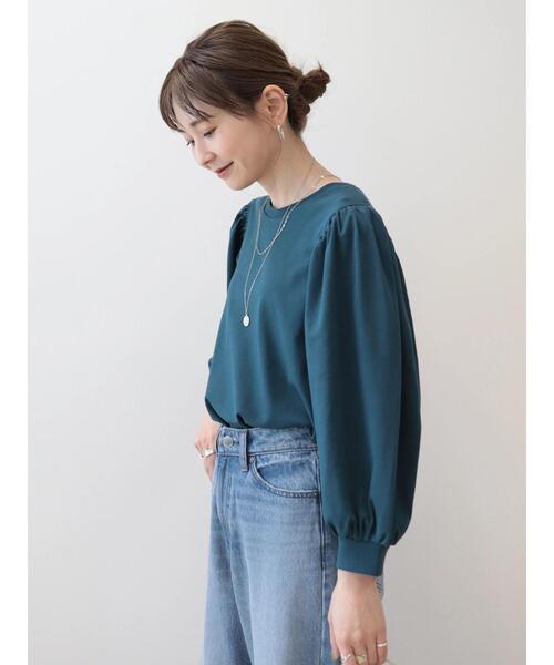 AMERICAN HOLIC（アメリカンホリック）の「ドルマンギャザー7分袖カットプルオーバー（Tシャツ/カットソー・レディース・アイボリー/ブルーグリーン/ダークネイビー・L/M）」の8枚目の写真