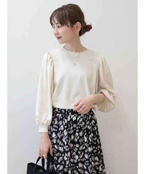 AMERICAN HOLIC（アメリカンホリック）の「ドルマンギャザー7分袖カットプルオーバー（Tシャツ/カットソー・レディース・アイボリー/ブルーグリーン/ダークネイビー・L/M）」の21枚目の写真