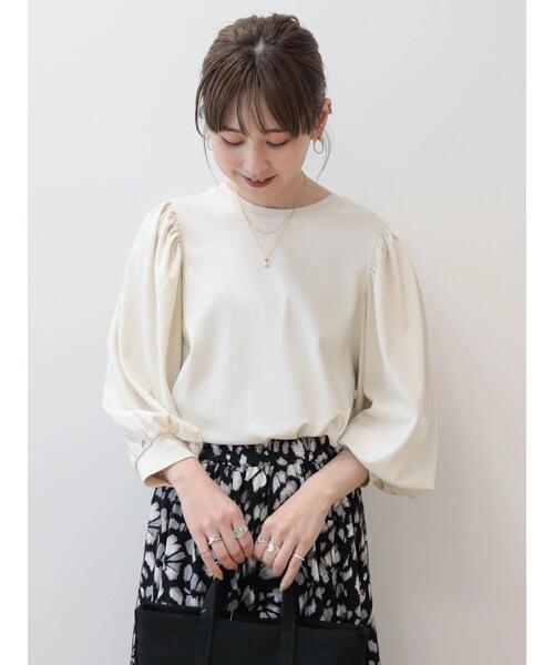 AMERICAN HOLIC（アメリカンホリック）の「ドルマンギャザー7分袖カットプルオーバー（Tシャツ/カットソー・レディース・アイボリー/ブルーグリーン/ダークネイビー・L/M）」の22枚目の写真