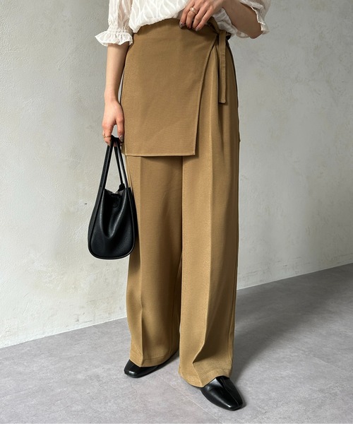 Thevon（ゼボン）の「ラップレイヤードスラックスパンツ（スラックス・レディース・ベージュ/ブラック/チャコールグレー・M）」の21枚目の写真