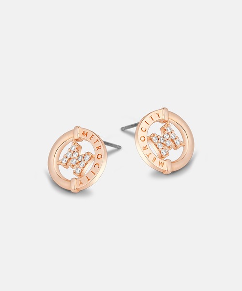 METROCITY(メトロシティ)の「【メトロシティ】Mベーシック ピアス ロゴ 彫刻 ポイント リング(ピアス(両耳用)・レディース・ローズ・ONE SIZE)」の4枚目の写真