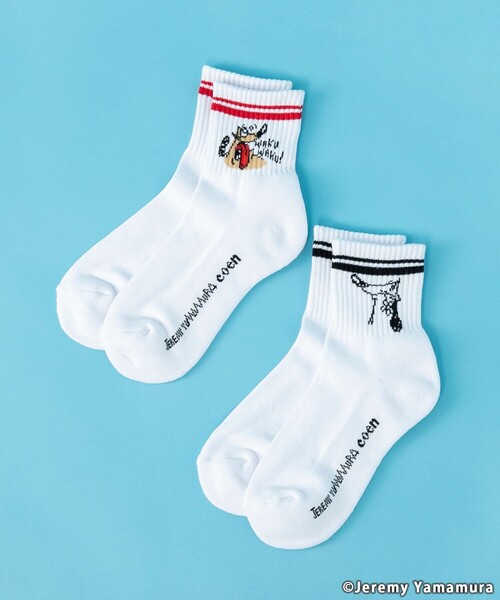 coen(コーエン)の「Jeremy Yamamura×コーエン 【お得な2足セット】グラフィックラインソックス(ソックス/靴下・メンズ・その他1/その他2・FREE)」の1枚目の写真