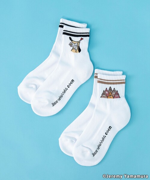 coen(コーエン)の「Jeremy Yamamura×コーエン 【お得な2足セット】グラフィックラインソックス(ソックス/靴下・メンズ・その他1/その他2・FREE)」の2枚目の写真