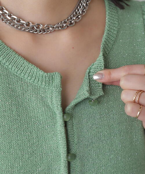 FREE'S MART（フリーズマート）の「◆［WEB限定］ラメパフスリーブニットカーディガン（カーディガン/ボレロ・レディース・ホワイト/レッド/ライトグリーン/ブラック・FREE）」の11枚目の写真