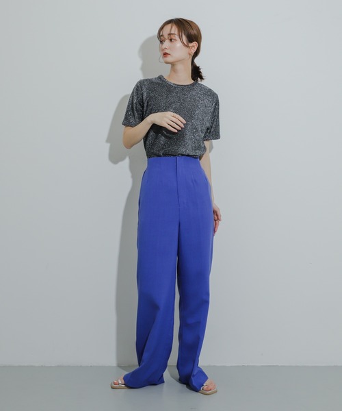 SENSE OF PLACE by URBAN RESEARCH(センスオブプレイスバイアーバンリサーチ)の「クルーネックラメTシャツ(半袖)(Tシャツ/カットソー・レディース・シルバー/ライトブルー/ネイビー/オレンジ/ブラック/ブラウン・ONE)」の22枚目の写真