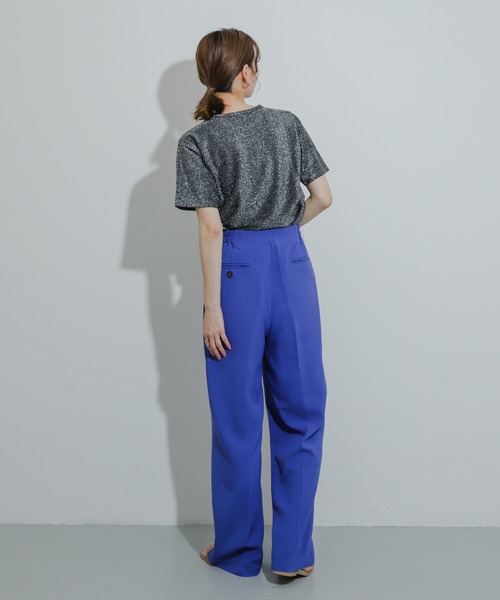 SENSE OF PLACE by URBAN RESEARCH(センスオブプレイスバイアーバンリサーチ)の「クルーネックラメTシャツ(半袖)(Tシャツ/カットソー・レディース・シルバー/ライトブルー/ネイビー/オレンジ/ブラック/ブラウン・ONE)」の11枚目の写真