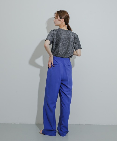 SENSE OF PLACE by URBAN RESEARCH(センスオブプレイスバイアーバンリサーチ)の「クルーネックラメTシャツ(半袖)(Tシャツ/カットソー・レディース・シルバー/ライトブルー/ネイビー/オレンジ/ブラック/ブラウン・ONE)」の12枚目の写真