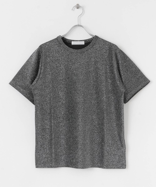 SENSE OF PLACE by URBAN RESEARCH(センスオブプレイスバイアーバンリサーチ)の「クルーネックラメTシャツ(半袖)(Tシャツ/カットソー・レディース・シルバー/ライトブルー/ネイビー/オレンジ/ブラック/ブラウン・ONE)」の13枚目の写真