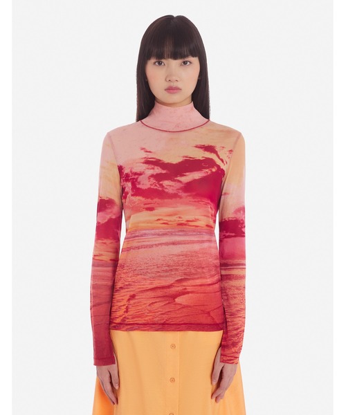 Maison Kitsune(メゾンキツネ)の「SUNSET LANDSCAPE MESH HIGH NECK TOP(その他トップス・レディース・オレンジ系・S/M)」の5枚目の写真