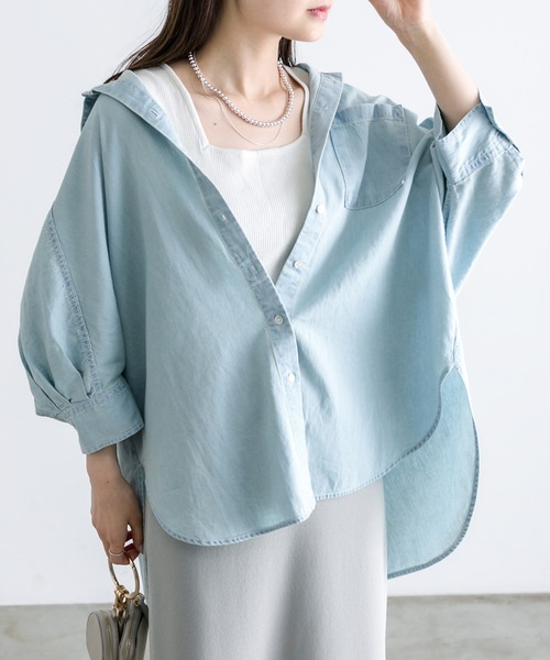 Fuwa fuwa 358ピュアルセシン　綿麻デニムハーフスリーブ Fuwa fuwa 358様専用ピュアルセシン 綿麻デニムハーフスリーブ