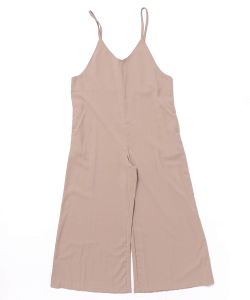 Q(キュー)の「キャミワイドサロペ(サロペット/オーバーオール・レディース・ベージュ/ブラック・MEDIUM)」の5枚目の写真