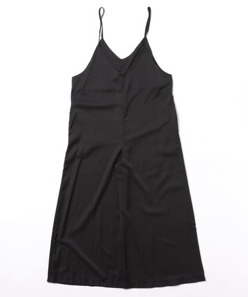 Q(キュー)の「キャミワイドサロペ(サロペット/オーバーオール・レディース・ベージュ/ブラック・MEDIUM)」の3枚目の写真