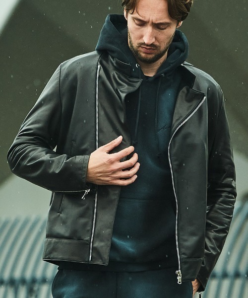 ACANTHUS(アカンサス)の「mj9949- Leather Semi Double Riders ライダースジャケット(ライダースジャケット・メンズ・ブラック・XL/L/M/S)」の2枚目の写真