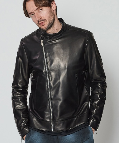 ACANTHUS(アカンサス)の「mj9949- Leather Semi Double Riders ライダースジャケット(ライダースジャケット・メンズ・ブラック・XL/L/M/S)」の4枚目の写真