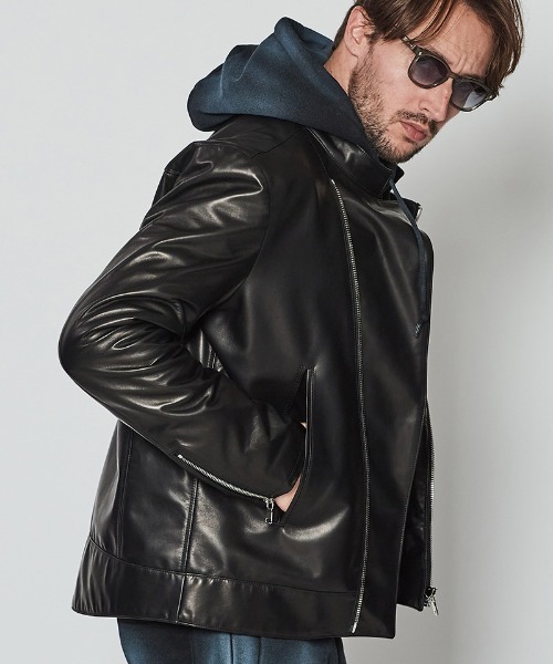 ACANTHUS(アカンサス)の「mj9949- Leather Semi Double Riders ライダースジャケット(ライダースジャケット・メンズ・ブラック・XL/L/M/S)」の7枚目の写真