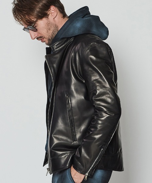 ACANTHUS(アカンサス)の「mj9949- Leather Semi Double Riders ライダースジャケット(ライダースジャケット・メンズ・ブラック・XL/L/M/S)」の8枚目の写真