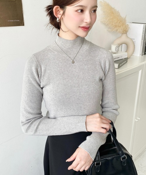 セール】ラインストーンハイネックニットプルオーバー（ニット