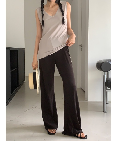 Didot.showroom（ディドット ショールーム）の「【DIDOT.】サイドラインパイピングトラックパンツ（スウェットパンツ・レディース・ブラウン/パープル/ネイビー/チャコール・FREE）」の9枚目の写真
