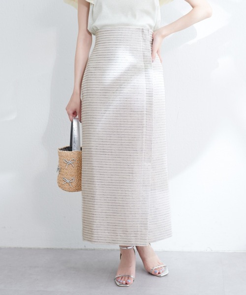 natural couture（ナチュラルクチュール）の「コルセットベルト付きナロースカート（スカート・レディース・ミント/ドット/ブラック/オフホワイト・FREE）」の16枚目の写真