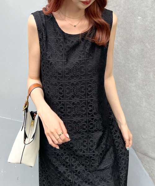 Futier land（フューティアランド）の「パネルレース2wayジャンパースカート（ワンピース・レディース・ホワイト/ブラック・FREE）」の6枚目の写真