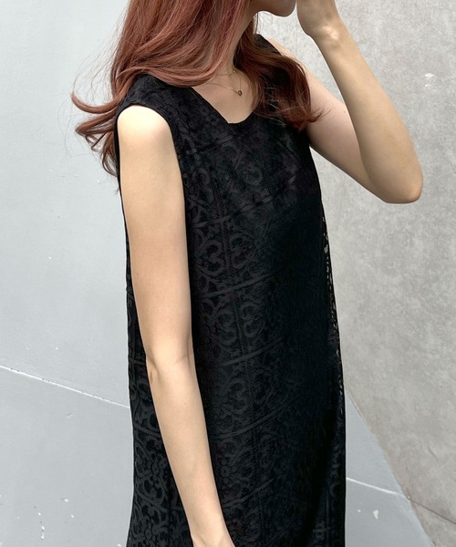 Futier land（フューティアランド）の「パネルレース2wayジャンパースカート（ワンピース・レディース・ホワイト/ブラック・FREE）」の8枚目の写真