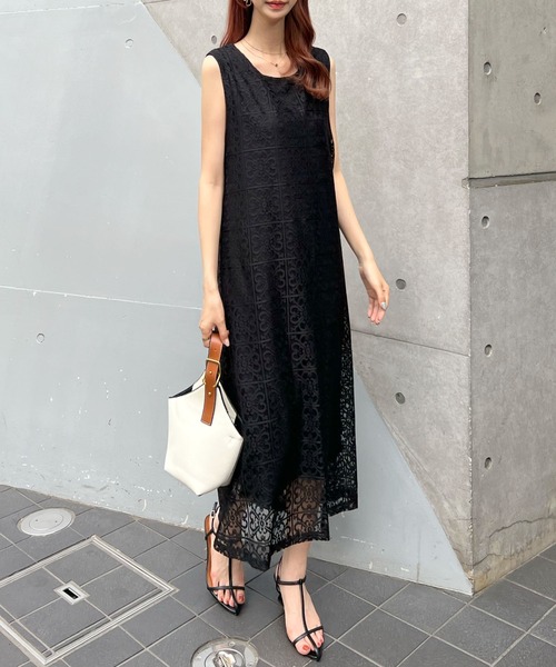 Futier land（フューティアランド）の「パネルレース2wayジャンパースカート（ワンピース・レディース・ホワイト/ブラック・FREE）」の11枚目の写真