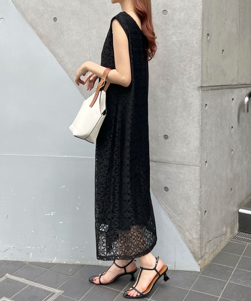 Futier land（フューティアランド）の「パネルレース2wayジャンパースカート（ワンピース・レディース・ホワイト/ブラック・FREE）」の12枚目の写真