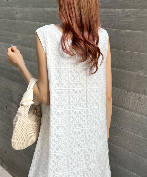 Futier land（フューティアランド）の「パネルレース2wayジャンパースカート（ワンピース・レディース・ホワイト/ブラック・FREE）」の22枚目の写真