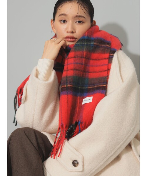 Ray BEAMS(レイビームス)の「チェック マフラー(マフラー・レディース・グレー/レッド・ONE SIZE)」の5枚目の写真