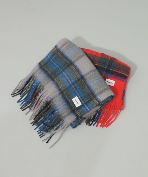 Ray BEAMS(レイビームス)の「チェック マフラー(マフラー・レディース・グレー/レッド・ONE SIZE)」の6枚目の写真