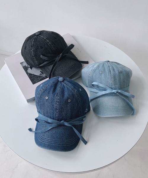AS KNOW AS plus（アズノゥアズプラス）の「◎デニムリボンキャップ（キャップ・レディース・ブラック/ライトブルー/ブルー・FREE）」の7枚目の写真