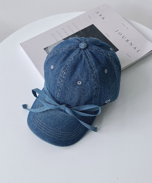 AS KNOW AS plus（アズノゥアズプラス）の「◎デニムリボンキャップ（キャップ・レディース・ブラック/ライトブルー/ブルー・FREE）」の6枚目の写真