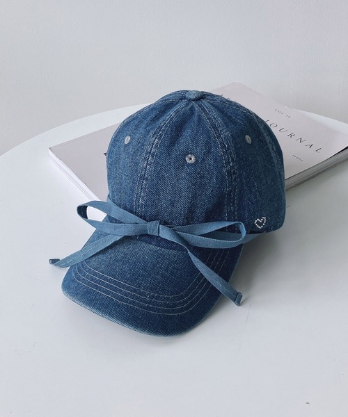 AS KNOW AS plus（アズノゥアズプラス）の「◎デニムリボンキャップ（キャップ・レディース・ブラック/ライトブルー/ブルー・FREE）」の5枚目の写真