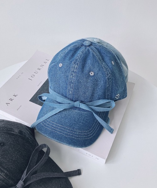 AS KNOW AS plus（アズノゥアズプラス）の「◎デニムリボンキャップ（キャップ・レディース・ブラック/ライトブルー/ブルー・FREE）」の9枚目の写真